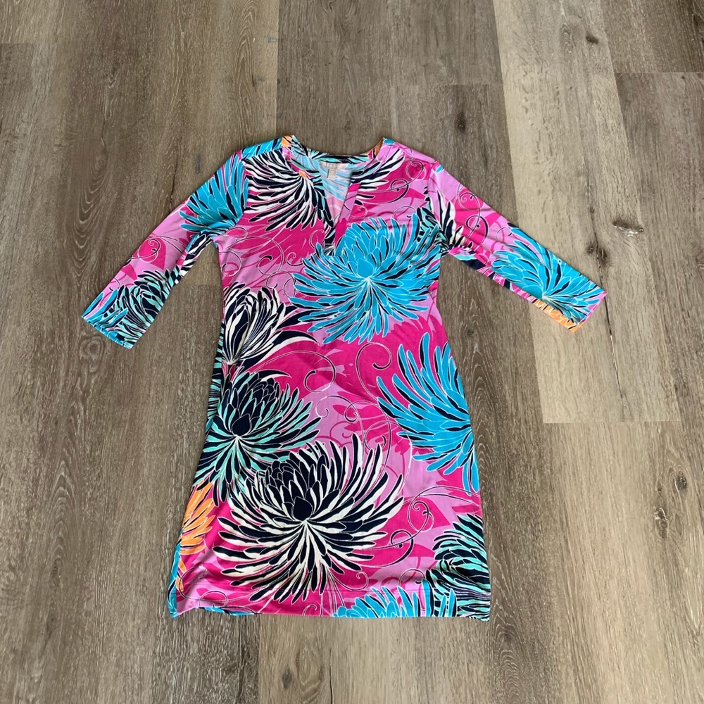 BANANA REPUBLIC PINK MULTICOLORED FLORAL DRESS